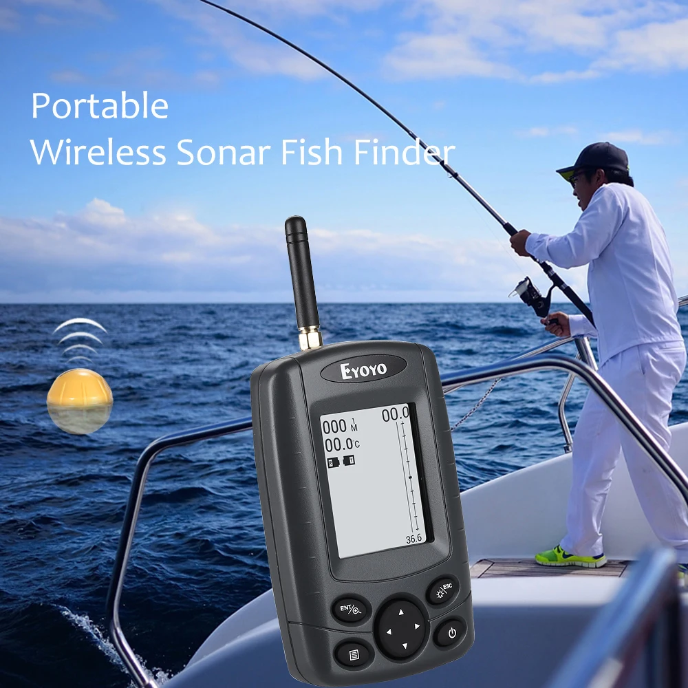Портативный рыболокатор открытый беспроводной 125 кГц гидролокатор сенсор рыболокатор глубина рыбы сигнализация детектор рыболовные снасти