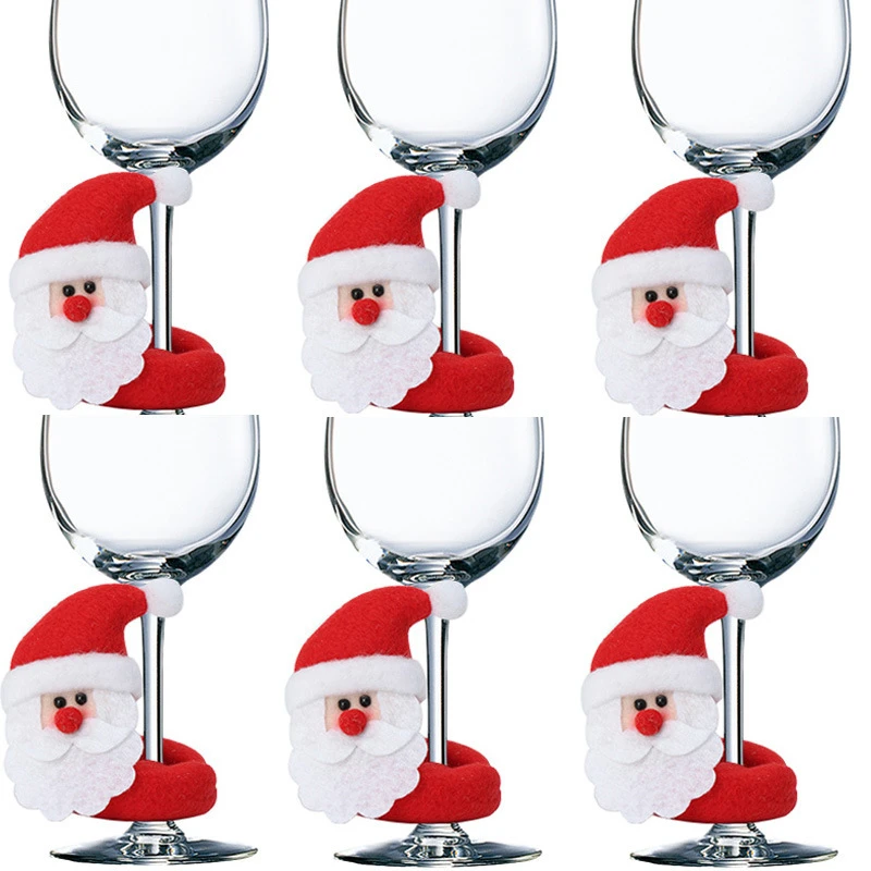 Novo natal conjunto de vidro de vinho papai noel boneco de neve veados  decoração do presente de natal ornamentos de vidro de vinho decoração para  casa|Enfeites p/ árvore de Natal| - AliExpress