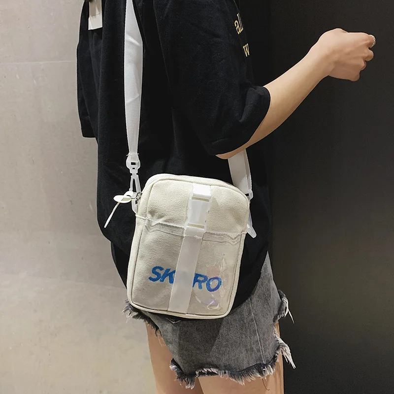 

2019 New Style Canvas Messenger Bag School Bag South Korea Bag Korean-style Harajuku Japanese-style Online Celebrity COUPLE'S Sh