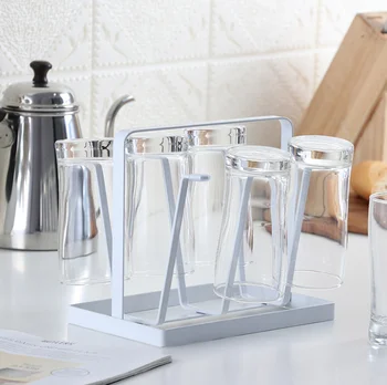 

Metal Steel Cup Drying Rack, Mug Holder Hanger Organizer Kitchen Stand Drinkware Drying Rack with 6 Hook