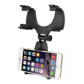 

Car rearview mirror mobile phone bracket reverse mirror navigation multi function mobile phone bracket Black Car Bracket Holder