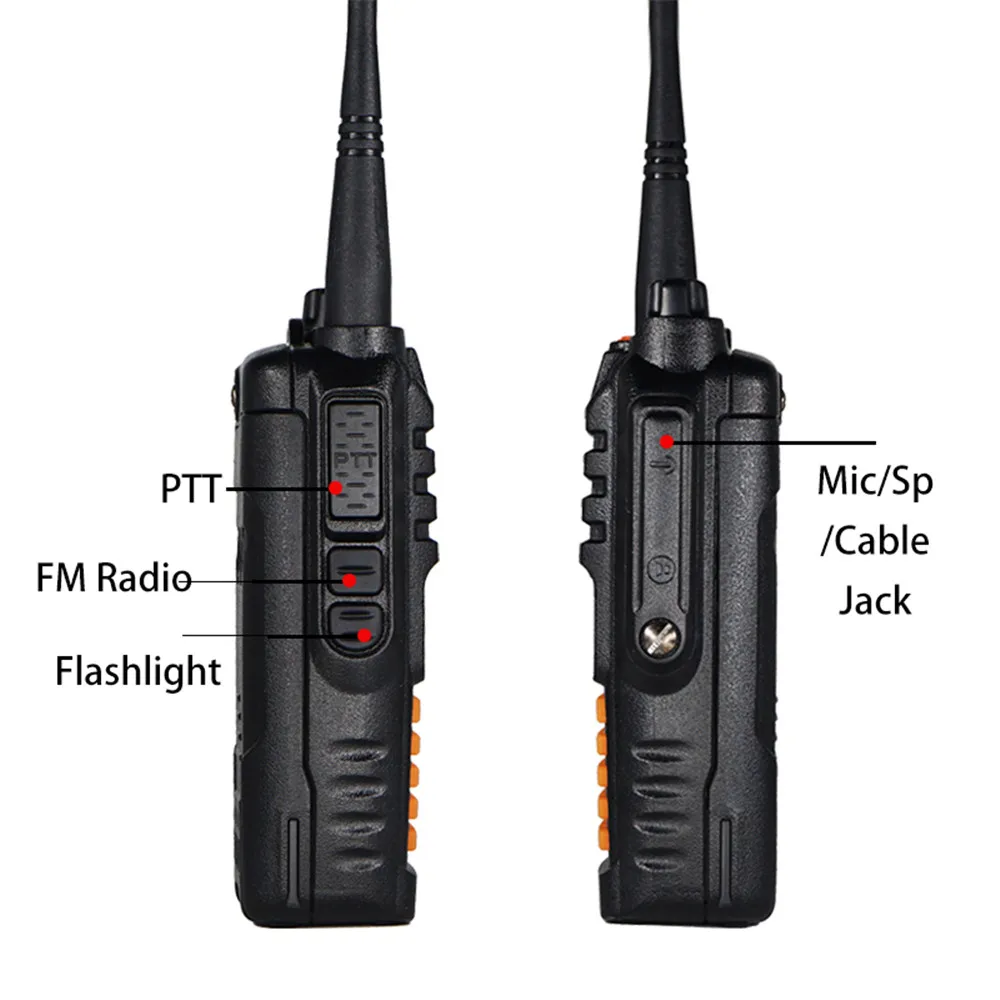 Baofeng UV-9R портативная рация 8 W 2 способ радио для путешествий Порты и разъёмы Водонепроницаемый мощный Bettery IP67 домофонных 5-8 км дальность