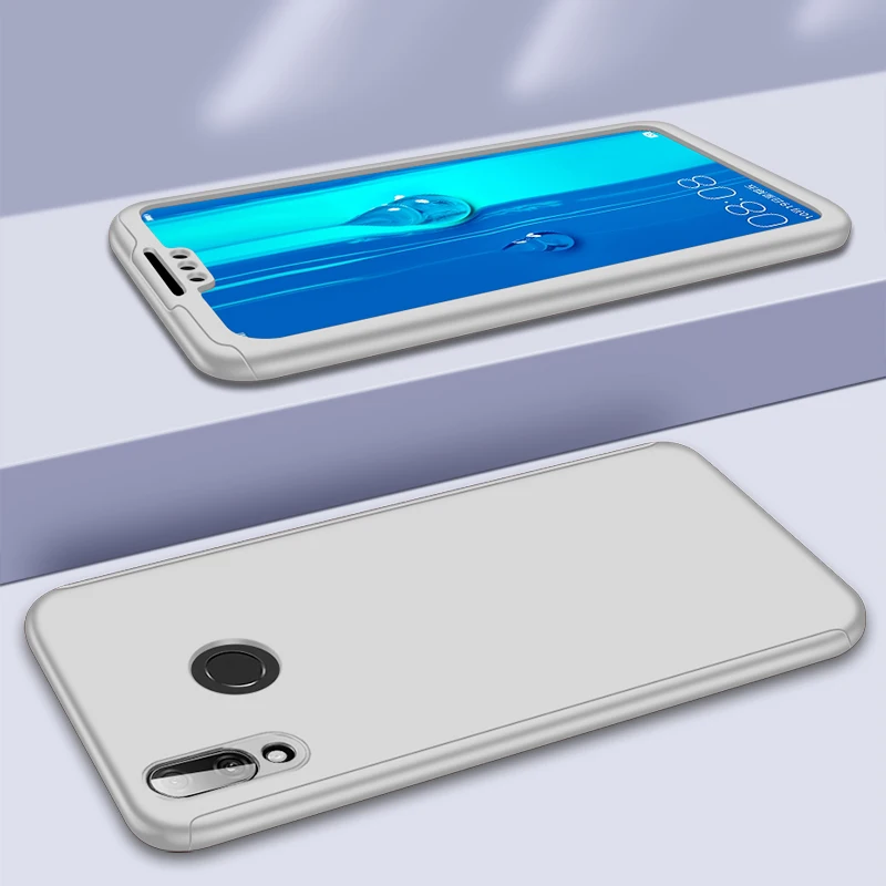 Роскошные 360 полный защитный чехол для huawei y9 y7 prime y6 pro чехол для huawei y6 y7 P smart Z y5 чехол для телефона - Цвет: Silver