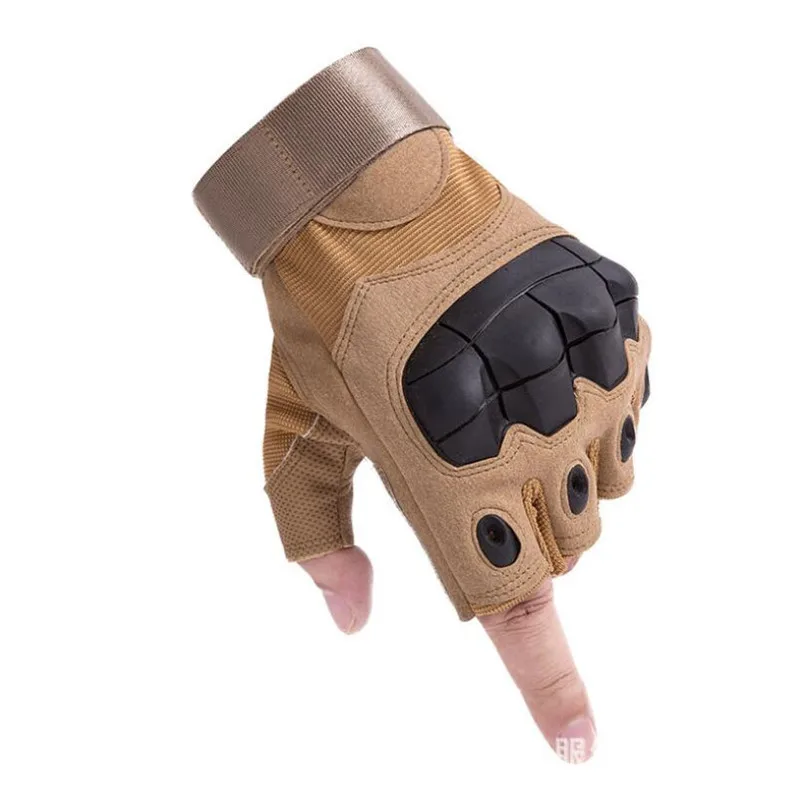 Военные тактические перчатки с половинными пальцами резиновые с твердыми костяшками армейские перчатки для страйкбола Пейнтбол Стрельба Мотоцикл Велоспорт охота