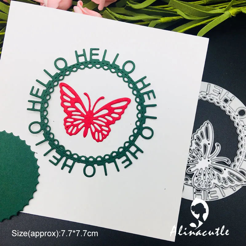 Штампованная металлическая резка Hello Butterfly Circle Скрапбукинг альбом бумажная
