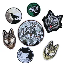 Patchs de loup pour vêtements, Badges de fer à repasser, autocollant de transfert décoratif pour tissu, autocollants pour vêtements