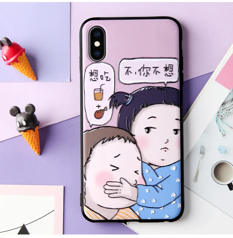 Классный мультяшный чехол для телефона, чехол для телефона X XR 7 plus, милый защитный чехол для телефона Xs Max 7 8 plus