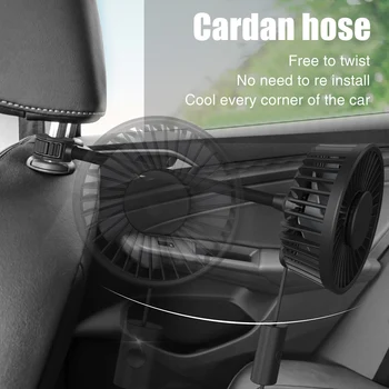 

360 Degree Rotation For Back Seat Portable Baby Passenger USB Car Fan Summer Driver Personal 3 Speeds Air Cooling With Clips Pet