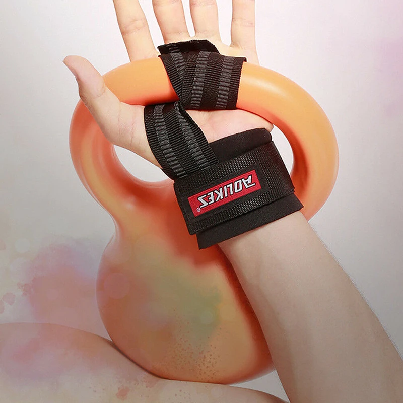 2* Gym Weight Lifting Wrist Training Straps Grip Support Wraps Anti-skid Durable