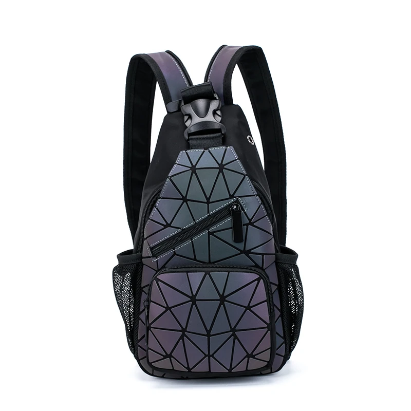 DIOMO, новинка, многофункциональная Женская нагрудная сумка, светящийся геометрический маленький рюкзак для девочки-подростка, для путешествий, модные Светоотражающие Сумки на лямках - Цвет: Luminous Irregular