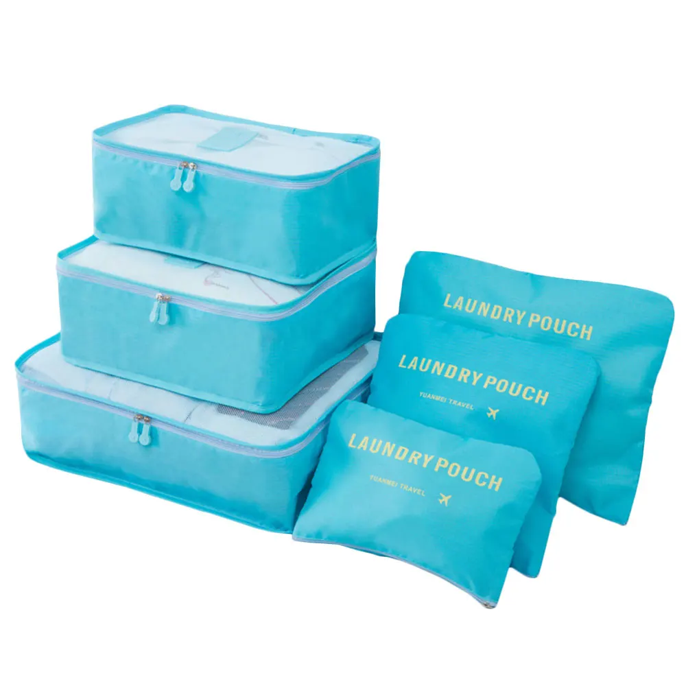 6 шт./компл. путешествия сумки для хранения с вешалками Чемодан Чехол Организатор мешок для хранения куб