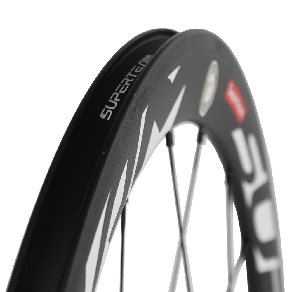 SUPERTEAM-Rodado de carbono sem câmara para Road Bike, 700C, Frente 50mm, Traseira 88mm Clincher, Rodas de carbono