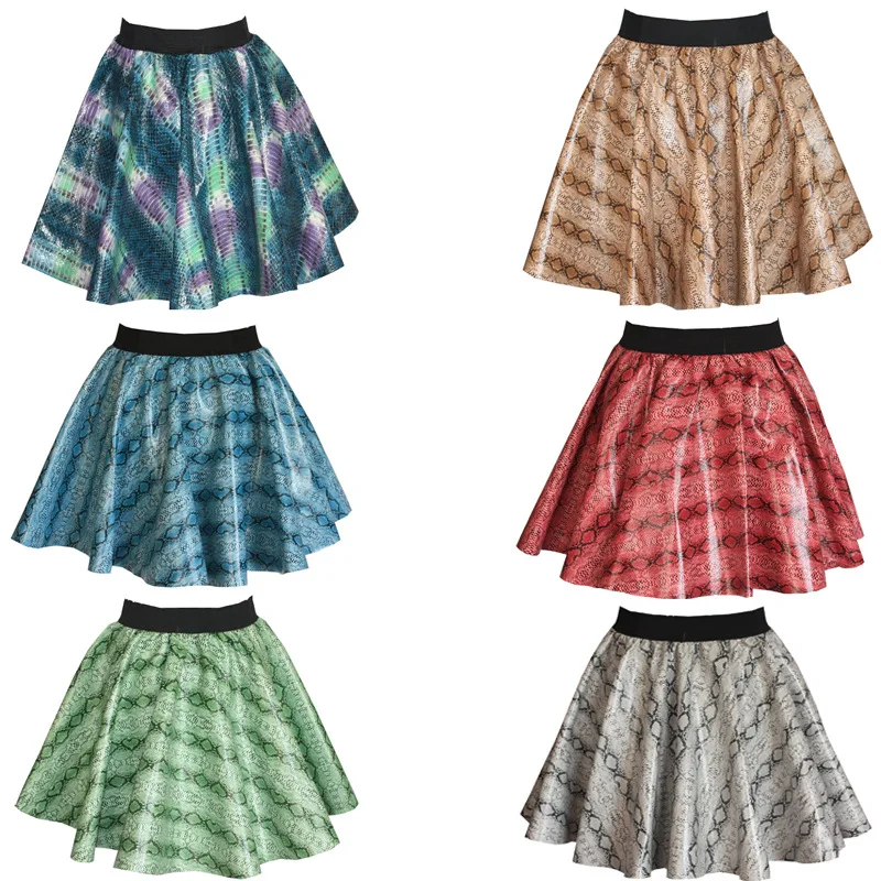 

Dk202 Winter New Style Korean-style Versatile Elastic Waist Floral PU Leather Short Skirt Short Skirt Leather Skirt Women's