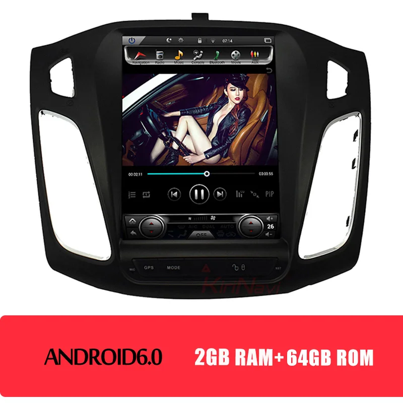 KiriNavi вертикальный экран Android 8,1 10," автомобильный радиоприемник gps для ford focus Автомобильный мультимедийный Dvd навигационный радиоприемник Automotivo 2012 - Цвет: Android Car Radio