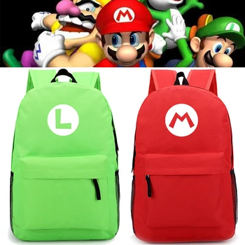 

Game Super mario backpacks Character Luigi backpack kawaii Korean Japan style simple nylon backpack Travel Mochila