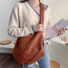 Burminsa, зимние большие замшевые женские сумки-мессенджеры, женские сумки на плечо, корейский стиль, широкий ремешок, вместительные сумки для девушек-студенток