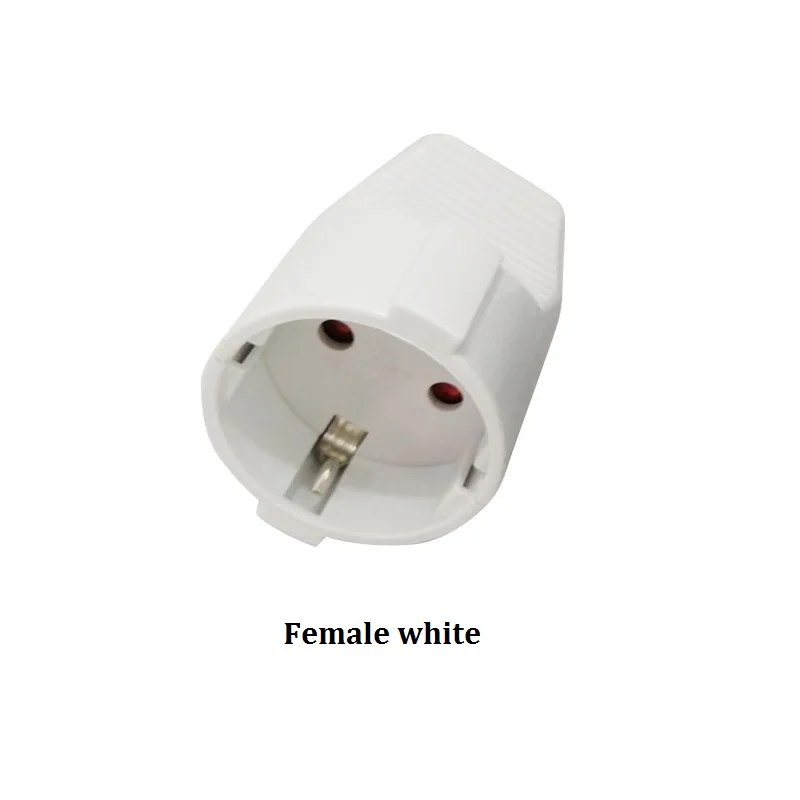 Female white 16A 250V EU Германии универсальную пробку Мощность разъем адаптера Мужской Женский электрические вилки для путешествий и дома, съемный Мощность штепсельной вилки - Цвет: Female white