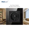 S6 Series Glass Switch and Socket DIY Combination Wall Button Light witch Power Outlet Socket Crystal Black Glass DIY Wallpad ► Photo 3/6