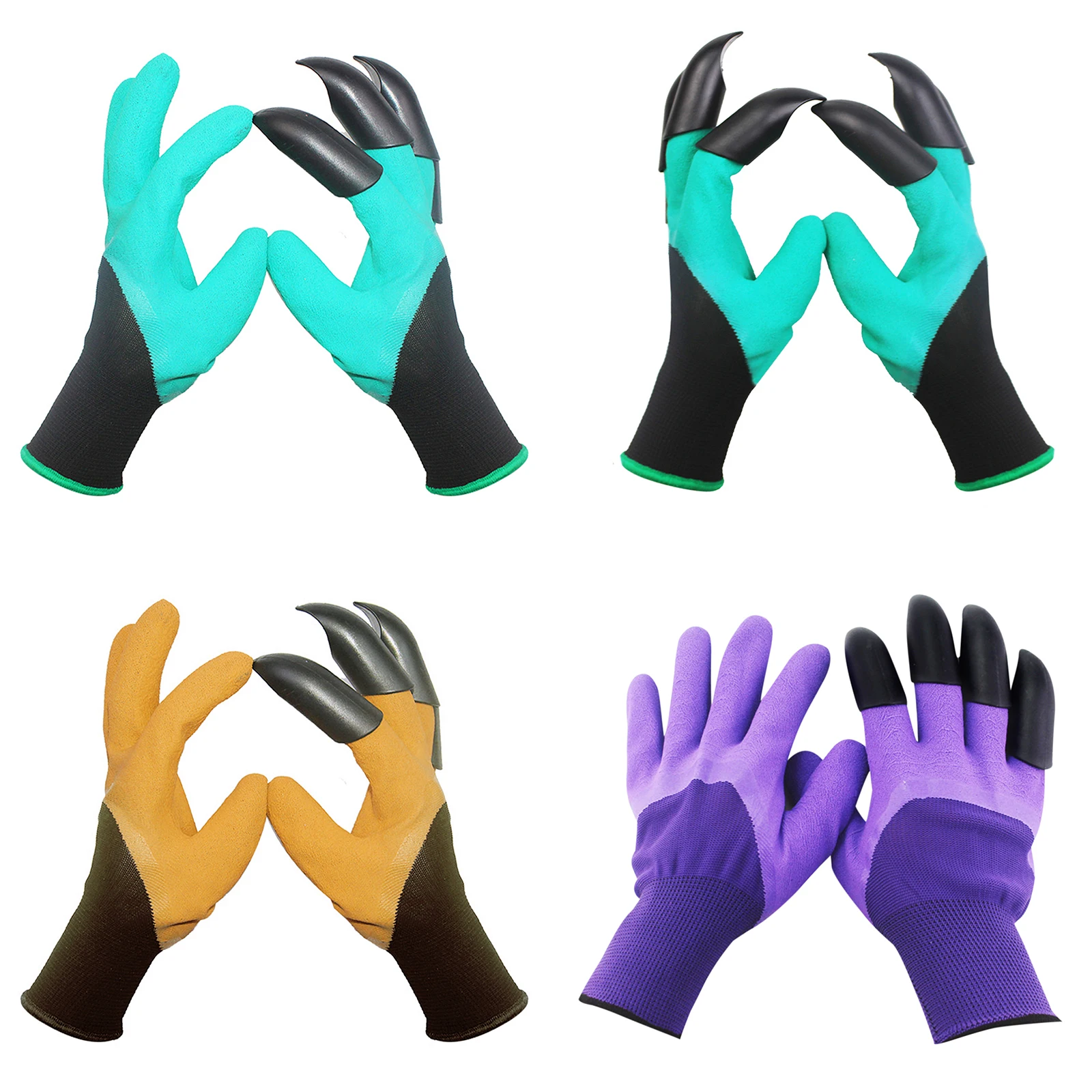 Guantes de goma con huella dactilar para jardín, guante de trabajo para jardinería, excavación, plantación, semillas, impermeable, para exteriores