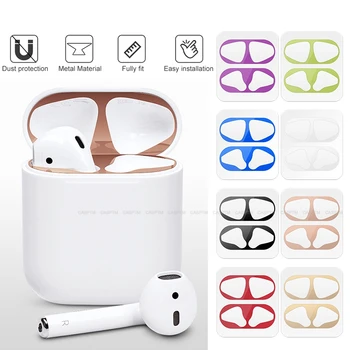 

Metal Dust Guard Protective Sticker For Apple AirPods 1 2 Ultra Thin Sticker Anti-dirt Skin Cover For AirPods Pro Accessorie Kit
