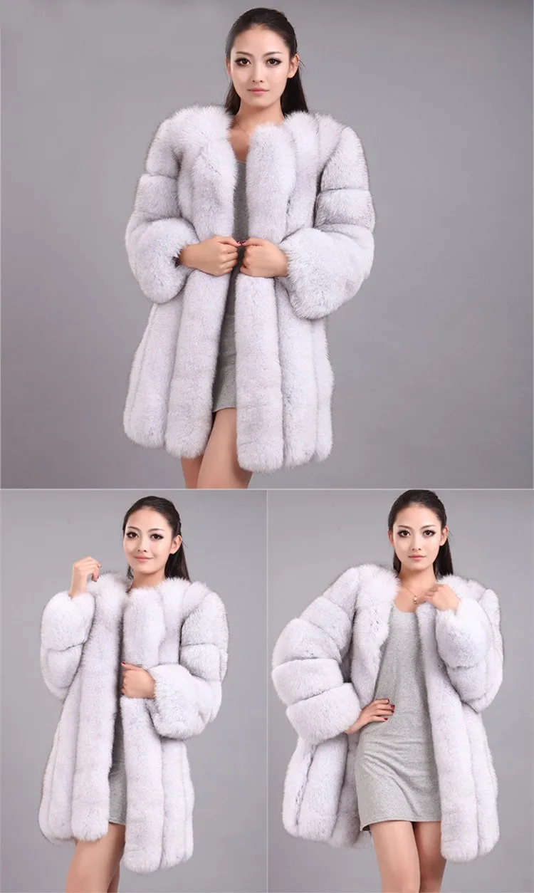 Vogue S-5XL, зимняя Роскошная Шуба из искусственного лисьего меха, тонкая Длинная розовая красная синяя куртка из искусственного меха, Женское пальто из искусственного меха, Manteau Fourrure