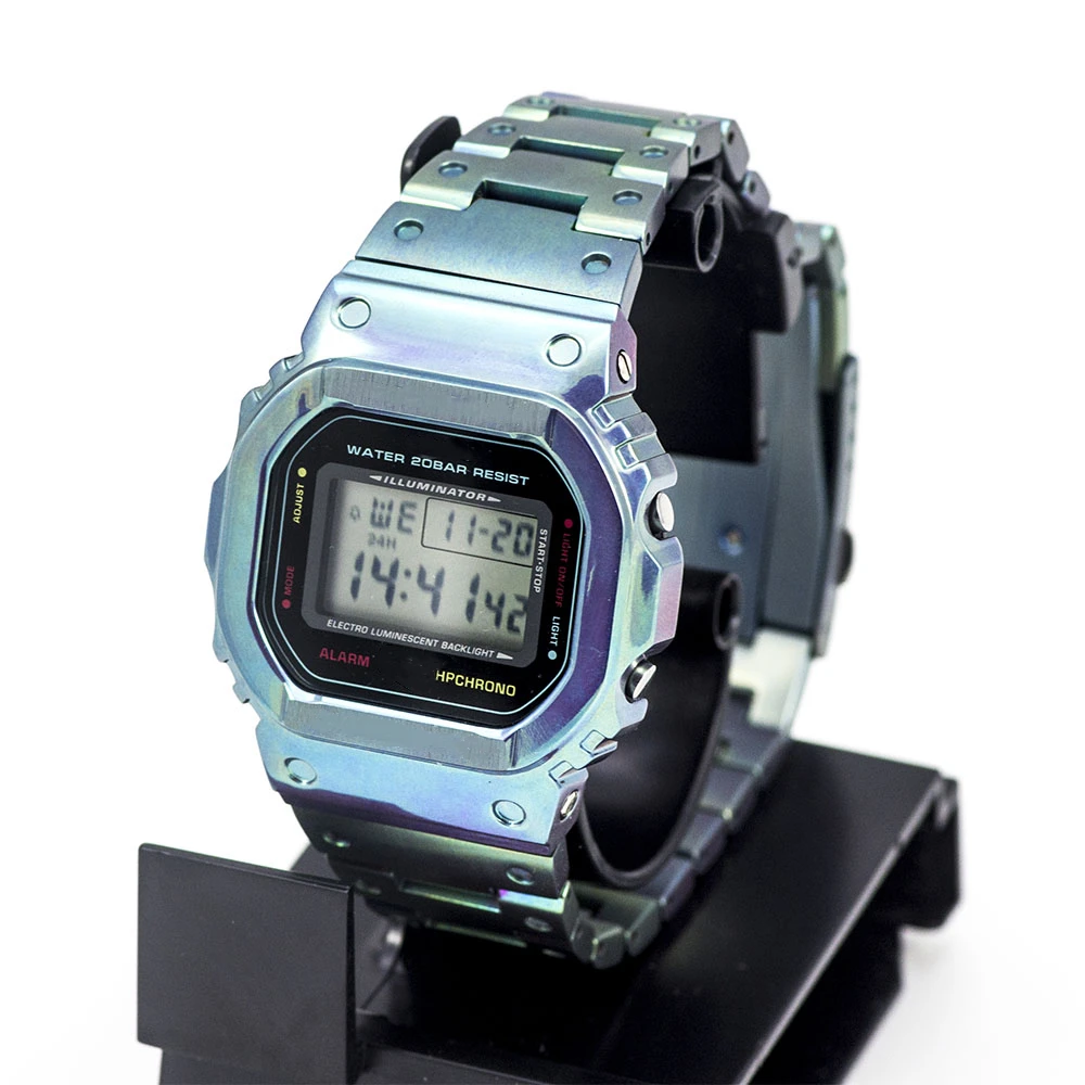 

Super Light Titanium Alloy Green Watch Set DW5600/5610 Watchband Bezel Metal Strap