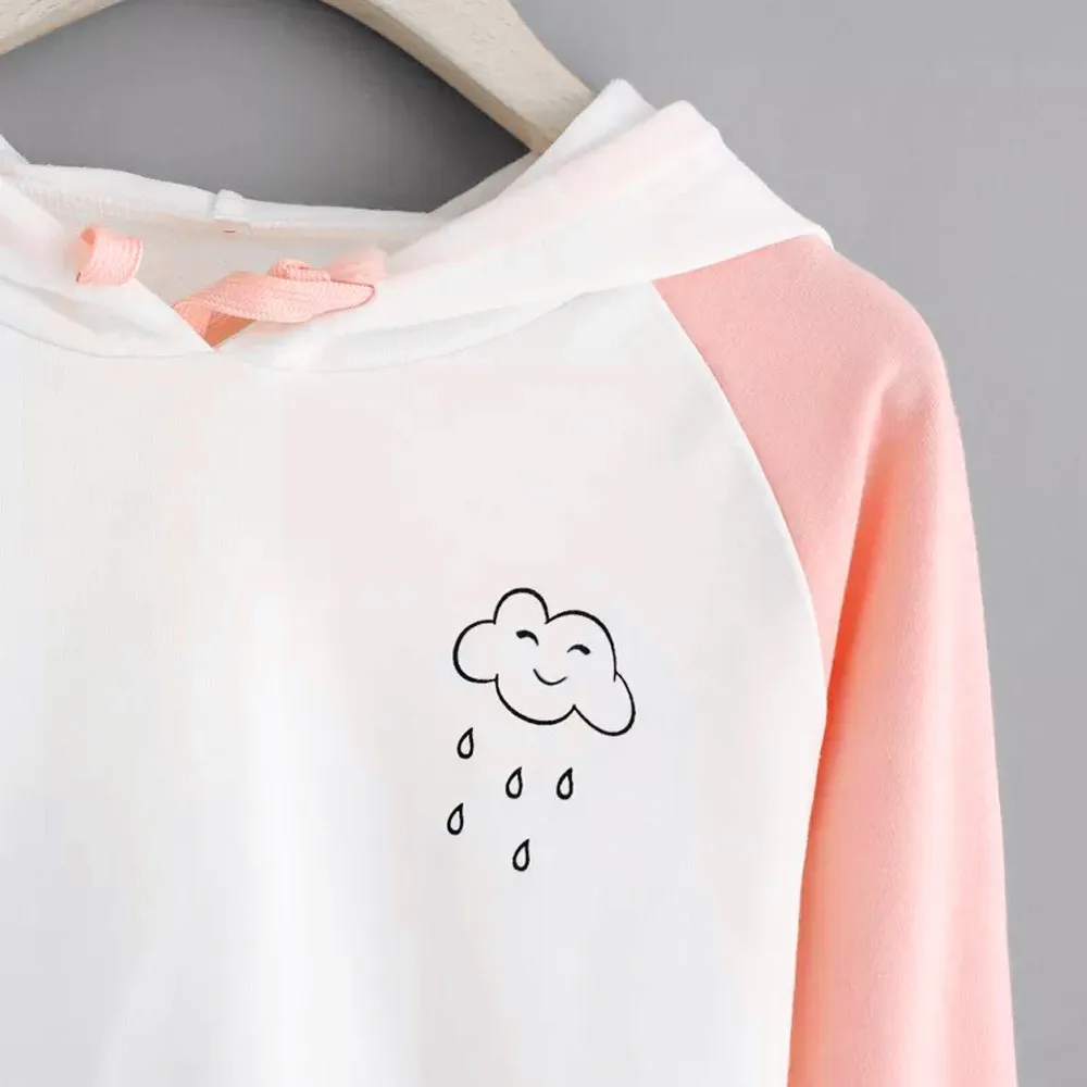 JAYCOSIN Fashion Women Casual Simple Sweatshirt Patchwork Long Sleeve Solid Color Comfortable Soft Short Pullover Tops Blouse
