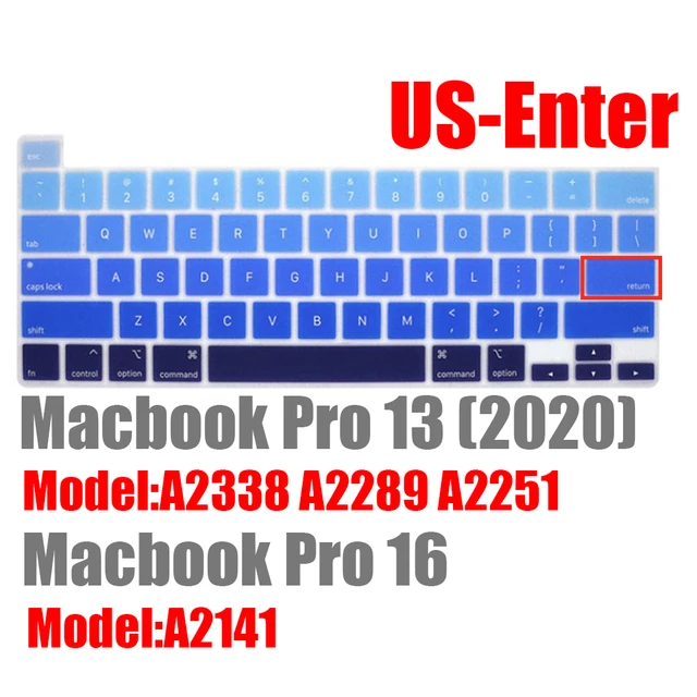 Keyboard Cover For Macbook Pro 13 2020 M1 A2338 A2289 Pro 16 inch 2019 A2141 Keyboard Skin Silicone dust Cover US Type English 5