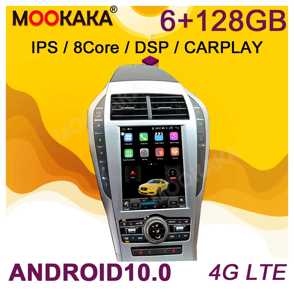 

Android 10.0 6+128G Car Multimedia Player GPS Navigation For Lincoln MKZ Auto Audio Radio Recoder Stereo Head Unit DSP Carplay