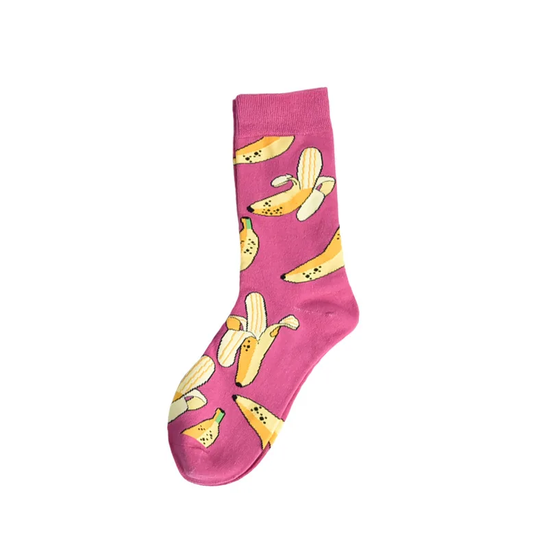 Унисекс носки для женщин хлопок фрукты креативный авокадо носки скейтбордиста осень зима женские повседневные теплые носки женские sox - Цвет: Banana