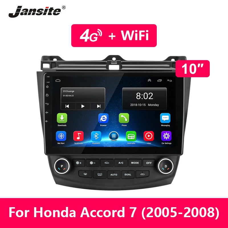 

Jansite Android Car Multimedia player for Honda Accord 7 2005-2008 Navigation GPS 4G WIFI FM AM Hi-Fi IPS touch screen Bluetooth