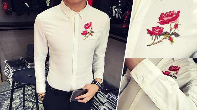 Chemise Homme, нарядная рубашка, мужские Гавайские рубашки с длинным рукавом, мужские облегающие рубашки, мужские рубашки с цветочным принтом, дизайнерские рубашки Kemeja Pria