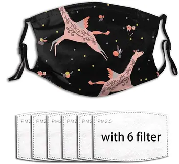 

Flying Giraffe Dust-Proof Face Mask Novelty Windproof Mouth Face Cover Reusable Comfortable Adjustable Protection With 6 Filter