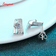 

Smyoue D Color Single 0.3 Carat Moissanite 100% 925 Sterling Silver Stud Earrings For Women Fine Jewelry Diamond Earrings GRA