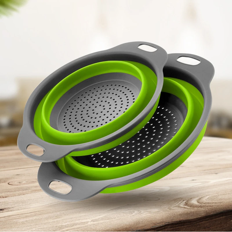 2 x Collapsible Colanders(Strainers) Set kitchen Strainer Space-Saver Folding Strainer Colander Promotion