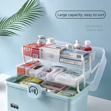 Kit di pronto soccorso portatile a 3 strati scatola di Kit di emergenza per famiglie di medicinali multifunzionali per farmaci in plastica