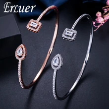 ERLUER, высокое качество, регулируемые браслеты, ювелирные изделия, опт, модные циркониевые очаровательные хрустальные браслеты-манжеты, браслет, подарок для любимой девушки