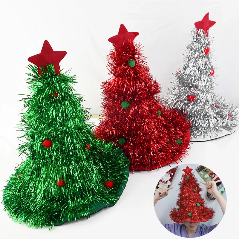 Tinsel santa hat decoration Clearance