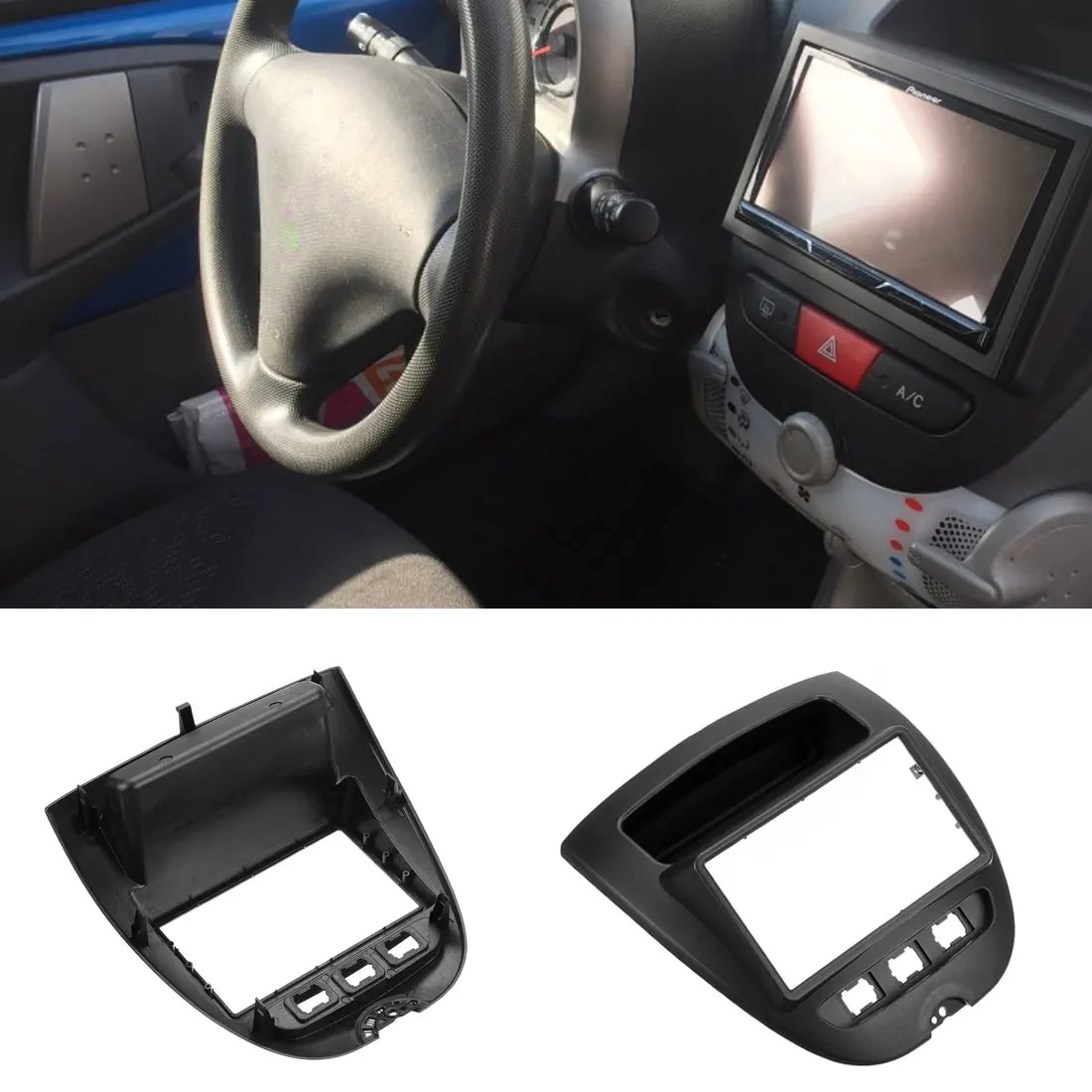 Радио панель покрытие для стереосистемы пластина отделка 2 Din автомобильный DVD навигационный ящик для Toyota Aygo/Citroen C1/peugeot 107