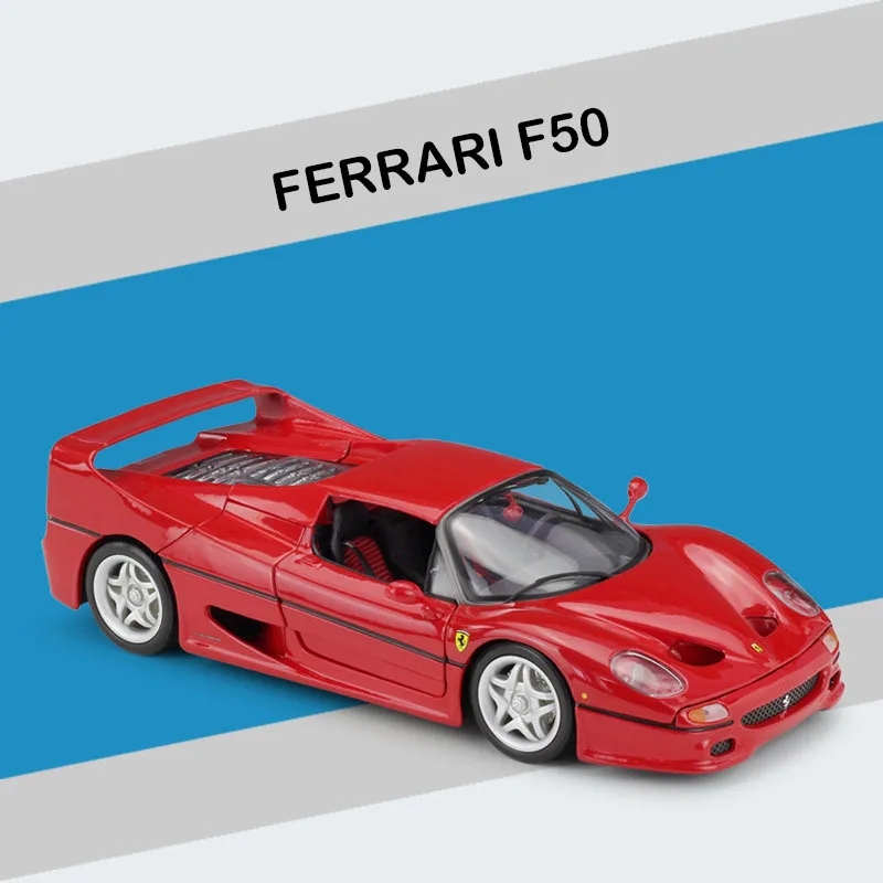 Bburago Diecast Model Car 1:18 Sport-car F150 Metal Alloy High Simulation Cars With Base Boys Toys Gifts For Boy Men - Цвет: Red with box
