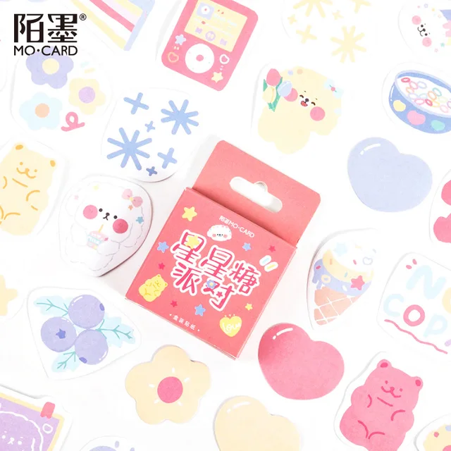 45Pcs/box Beautiful Scenery Stickers Cute Colorful Cloud Stickers Journal Diary Scrapbooking Stationery Decoration Stickers L