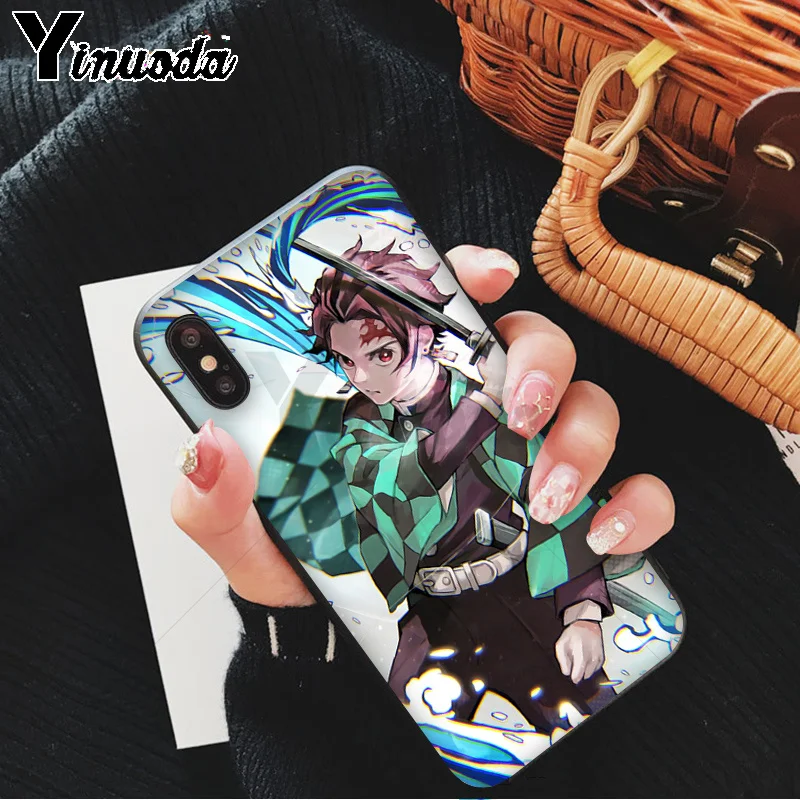 Yinuoda demon slayer kimetsu no yaiba TPU Мягкий силиконовый черный чехол для телефона iPhone 8 7 6S Plus X XS MAX 5 5S SE XR 11 11pro - Цвет: A15