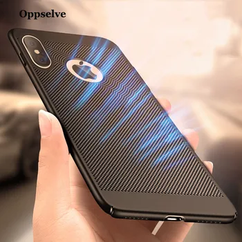 

Breath Dissipation Phone Case For iPhone X 7 6 6s Plus Luxury Ultra Thin Slim Hard PC Cover Coque Capinhas Telefontok For iPhonX