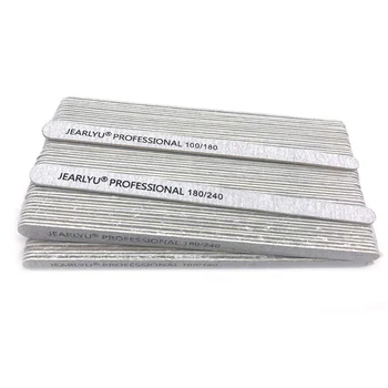 

100Pcs/Lot Grey Nagelvijl 100/180/240 Grit Straight Nail Buffer Block File Pedicure Manicure Sanding Finger Buffer Tools Beauty