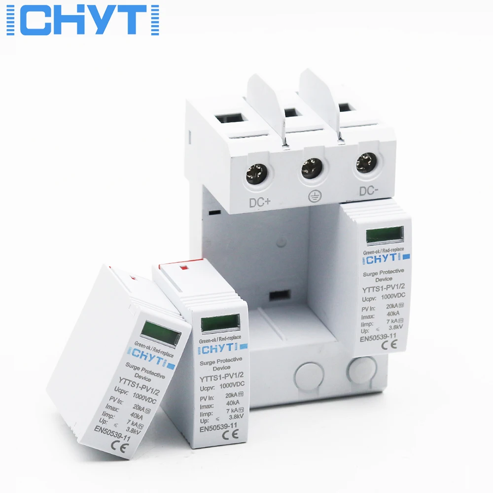 

Surge Protector SPD DC 2P 600V 3P 1000V T1+T2 7KA 12.5KA Surge Protection Surge Arrester din rail Solar Surge Protective Device