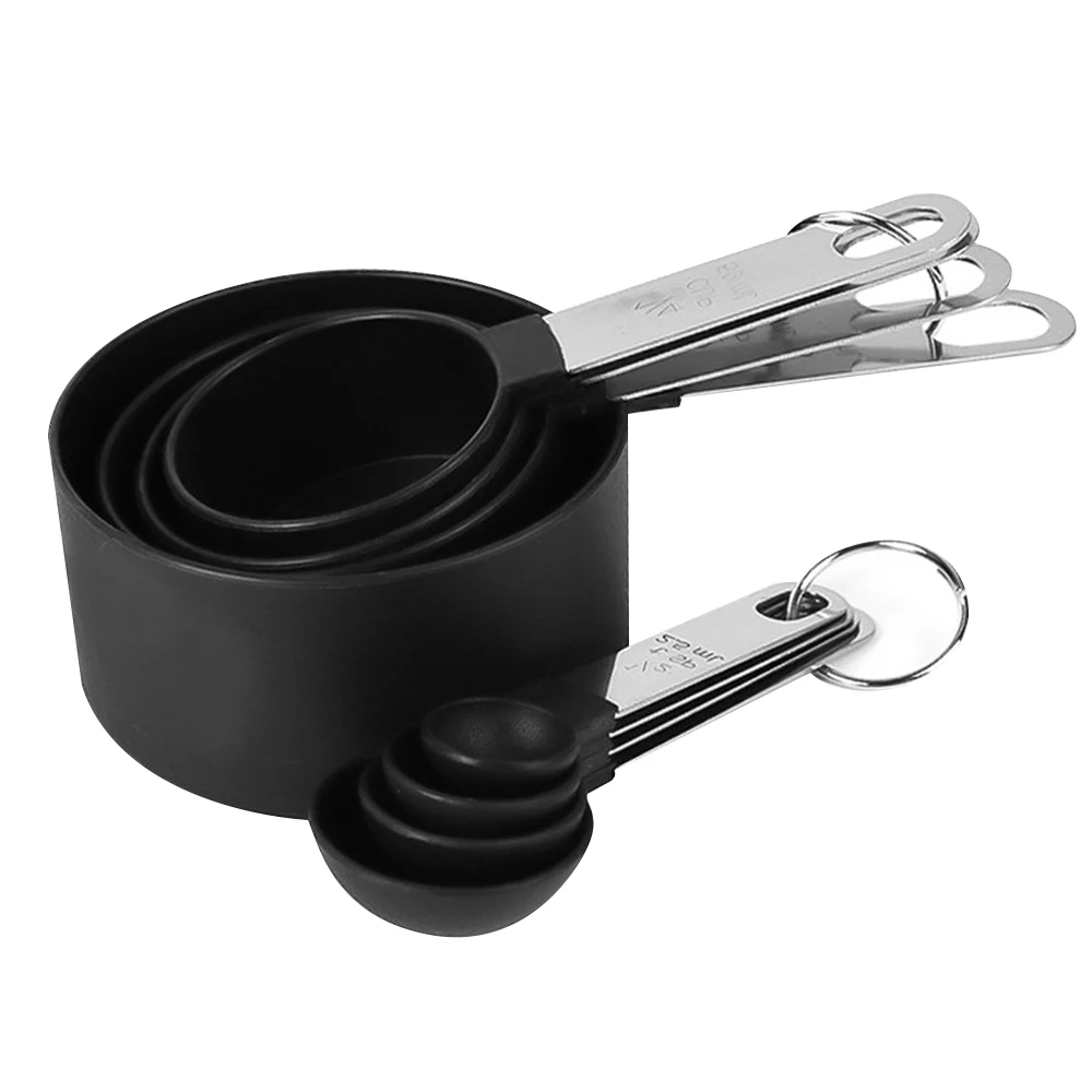 

8PCS Stainless Steel Measuring Cups Spoons Kitchen Baking Cooking Tools Set With Handle For Baking Tools Bakeware Kitchen Tools