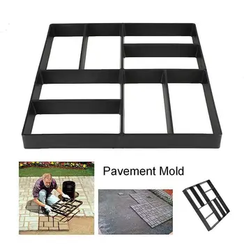 

Plastic Path Maker Mould Paving Pavement Paving Mold Driveway 40x40cm Stone Stepping Black DIY Concrete Pathmate