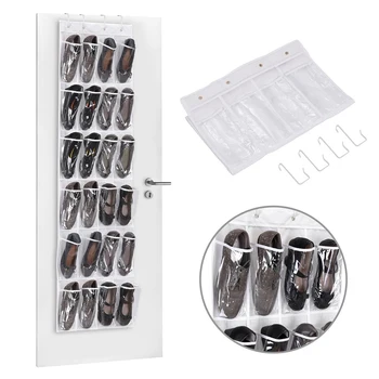 

Official Creative 12/24 Pockets Storage Over The Door Shoe Organizer Storage Bag New