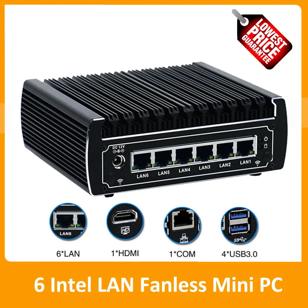 Бесплатная доставка! Последний Новый 6 гигабитный Lan мини маршрутизатор с Core i5 7200U