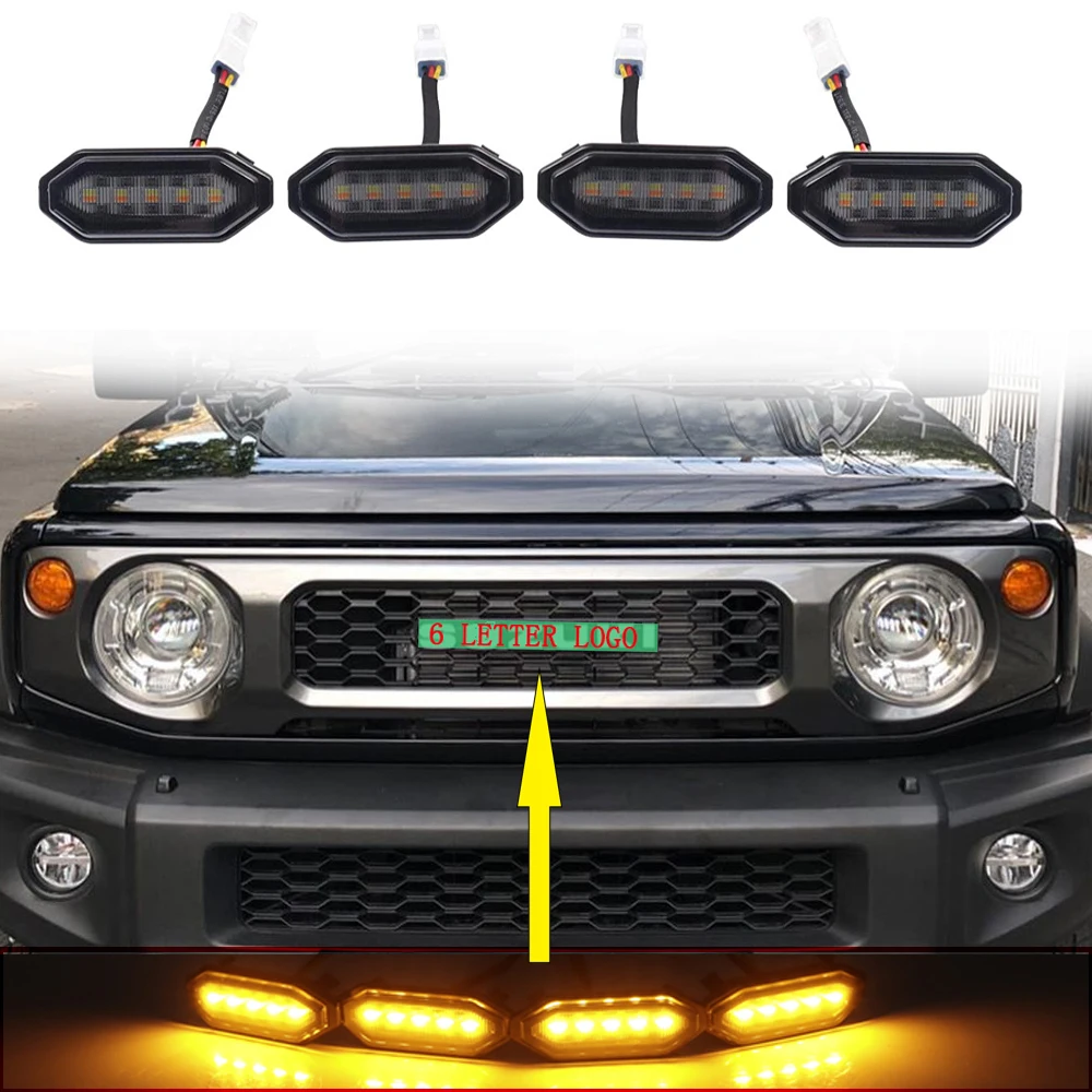 Front Grille Upgrade LED Lamps 4 pcs White Light Yellow Light